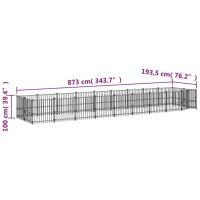 vidaXL Hundgård för utomhusbruk stål 16,89 m² - Bild 6