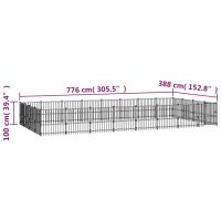 vidaXL Hundgård för utomhusbruk stål 30,11 m² - Bild 6