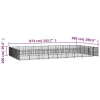 vidaXL Hundgård för utomhusbruk stål 42,34 m² - Bild 6