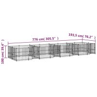 vidaXL Hundgård för utomhusbruk stål 15,02 m² - Bild 6