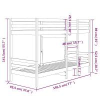 vidaXL Våningssäng vit 90x190 cm massiv furu - Bild 8