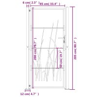 vidaXL Trädgårdsgrind antracit 105x205 cm stål gräsdesign - Bild 9