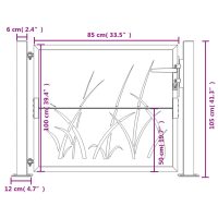 vidaXL Trädgårdsgrind 105x105 cm rosttrögt stål gräsdesign - Bild 11