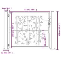 vidaXL Trädgårdsgrind 105x105 cm rosttrögt stål bambudesign - Bild 11