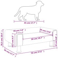 vidaXL Hundbädd mörkgrå 70x45x26,5 cm sammet - Bild 7