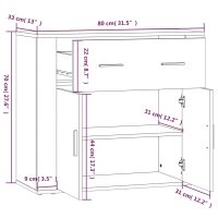 vidaXL Skåp betonggrå 80x33x70 cm konstruerat trä - Bild 9