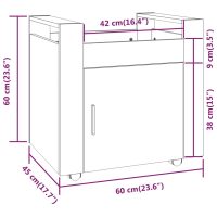 vidaXL Skrivbordsvagn brun ek 60x45x60 cm konstruerat trä - Bild 11