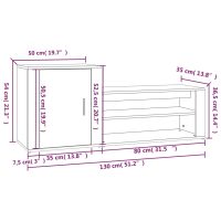 vidaXL Skoskåp vit 130x35x54 cm konstruerat trä - Bild 9