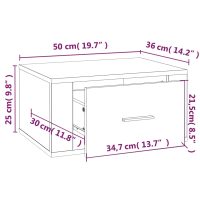 vidaXL Väggmonterade sängbord vit 50x36x25 cm - Bild 10