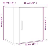 vidaXL Väggmonterade sängbord 2 st rökfärgad ek 50x30x47 cm - Bild 12