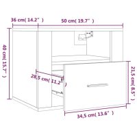 vidaXL Väggmonterade sängbord vit 50x36x40 cm - Bild 10