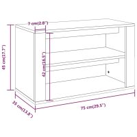 vidaXL Skohylla vit 75x35x45 cm konstruerat trä - Bild 8