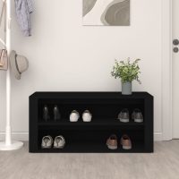 vidaXL Skohylla svart 100x35x45 cm konstruerat trä - Bild 3