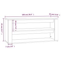 vidaXL Skohylla svart 100x35x45 cm konstruerat trä - Bild 8