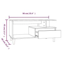 vidaXL Soffbord vit högglans 90x49x45 cm konstruerat trä - Bild 10