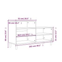 vidaXL Skoskåp vit 102x36x60 cm konstruerat trä - Bild 9