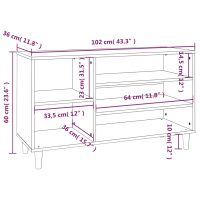 vidaXL Skoställ rökfärgad ek 102x36x60 cm konstruerat trä - Bild 8