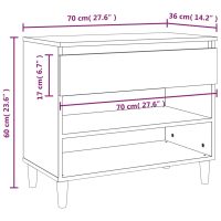 vidaXL Skoskåp vit högglans 70x36x60 cm konstruerat trä - Bild 10