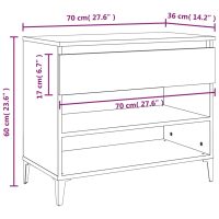 vidaXL Skoskåp vit 70x36x60 cm konstruerat trä - Bild 10