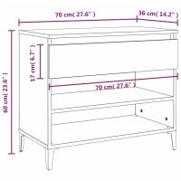 vidaXL Skoskåp vit högglans 70x36x60 cm konstruerat trä - Bild 10