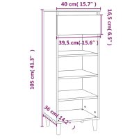 vidaXL Skoskåp vit 40x36x105 cm konstruerat trä - Bild 10