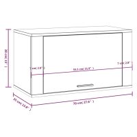 vidaXL Väggmonterat skoskåp vit 70x35x38 cm konstruerat trä - Bild 9