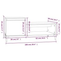 vidaXL Soffbord betonggrå 100x50x45 cm konstruerat trä - Bild 10