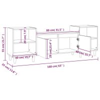 vidaXL Tv-bänk brun ek 160x35x55 cm konstruerat trä - Bild 10