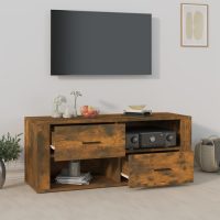 vidaXL Tv-bänk rökfärgad ek 100x35x40 cm konstruerat trä - Bild 3