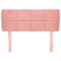 vidaXL Sänggavel med kanter rosa 83x23x78/88 cm sammet - Bild 3