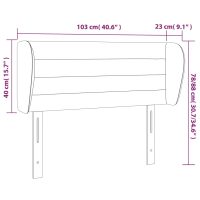 vidaXL Sänggavel med kanter mörkblå 103x23x78/88 cm sammet - Bild 9