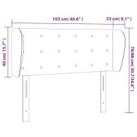 vidaXL Sänggavel med kanter mörkblå 103x23x78/88 cm sammet - Bild 9