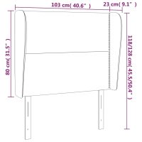 vidaXL Sänggavel med kanter mörkgrå 103x23x118/128 cm tyg - Bild 9