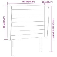 vidaXL Sänggavel med kanter blå 103x23x118/128 cm tyg - Bild 9