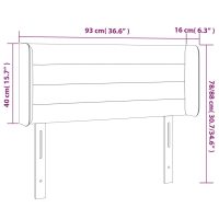 vidaXL Sänggavel med kanter mörkblå 93x16x78/88 cm sammet - Bild 9