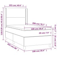 vidaXL Ramsäng med madrass & LED ljusgrå 100x200 cm tyg - Bild 8