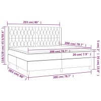 vidaXL Ramsäng med madrass & LED svart 200x200 cm tyg - Bild 8