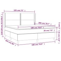 vidaXL Ramsäng med madrass & LED vit 180x200 cm konstläder - Bild 8