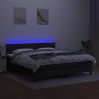 vidaXL Ramsäng med madrass & LED svart 180x200 cm tyg - Bild 4