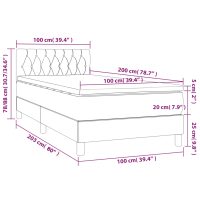 vidaXL Ramsäng med madrass & LED ljusgrå 100x200 cm tyg - Bild 8