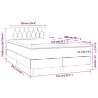 vidaXL Ramsäng med madrass & LED gräddvit 120x200 cm tyg - Bild 8