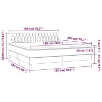 vidaXL Ramsäng med madrass & LED mörkgrå 180x200 cm tyg - Bild 8