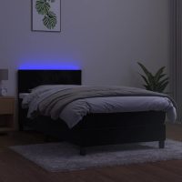 vidaXL Ramsäng med madrass & LED svart 90x190 cm sammet - Bild 3