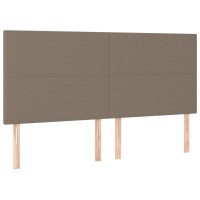 vidaXL Ramsäng med madrass & LED taupe 200x200 cm tyg - Bild 7