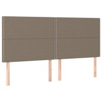 vidaXL Ramsäng med madrass & LED taupe 200x200 cm tyg - Bild 7