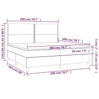 vidaXL Ramsäng med madrass & LED gräddvit 200x200 cm tyg - Bild 8