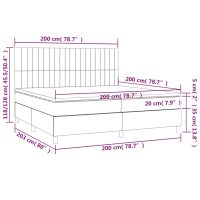 vidaXL Ramsäng med madrass & LED svart 200x200 cm tyg - Bild 8