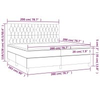 vidaXL Ramsäng med madrass & LED svart 200x200 cm tyg - Bild 8