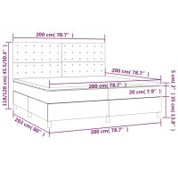 vidaXL Ramsäng med madrass & LED svart 200x200 cm tyg - Bild 8