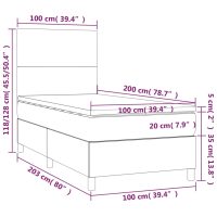 vidaXL Ramsäng med madrass & LED vit 100x200 cm konstläder - Bild 8